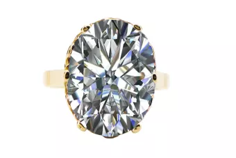 Or jaune 14 carats Zircon Anneau Artisanat vintage vrc130y